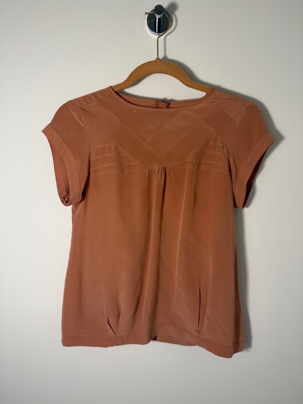 Broadway & Broome Womens Short Sleeve Blouse - Rust - Picture 2 of 5